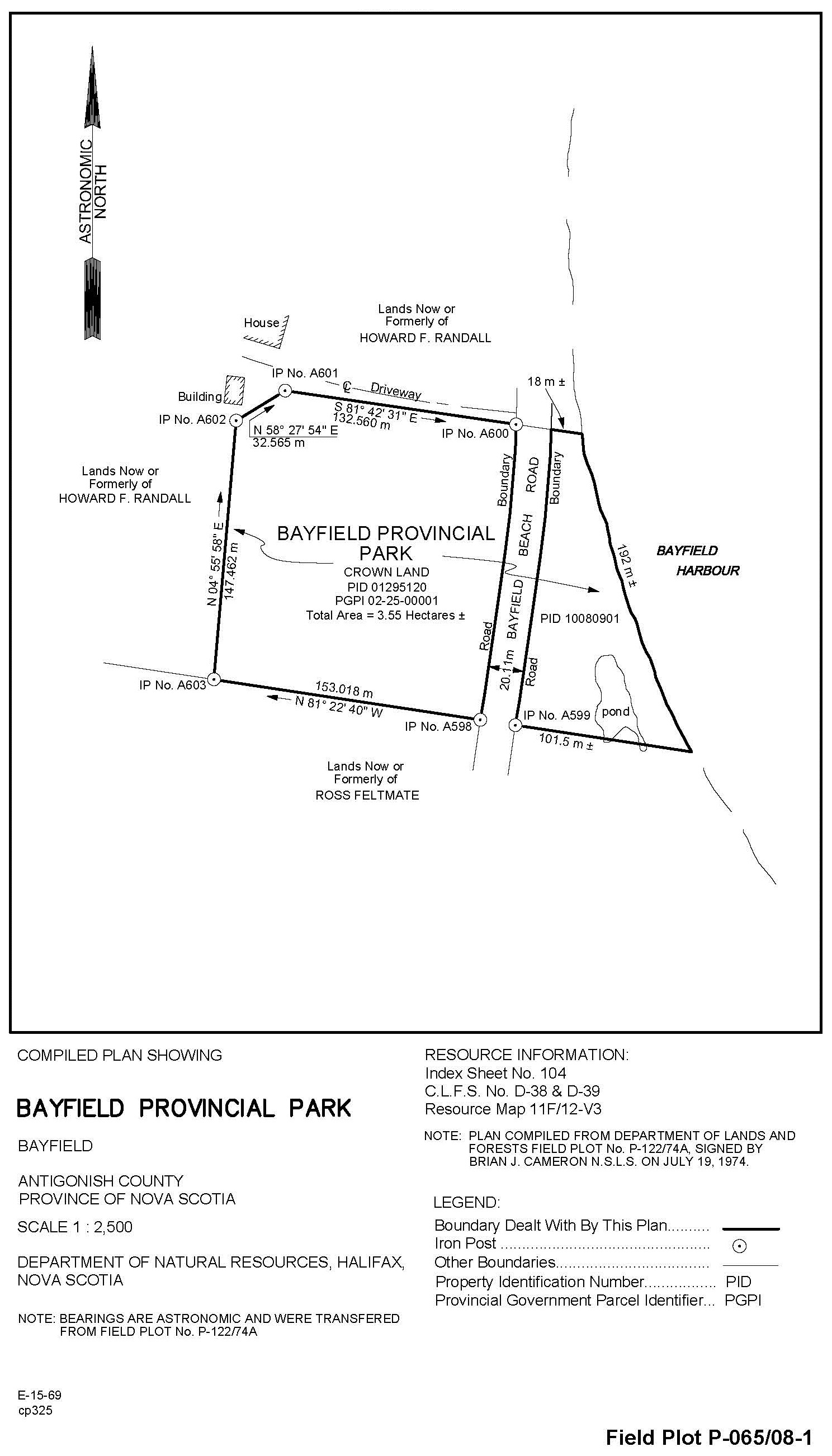 Map of Bayfield Provincial Park